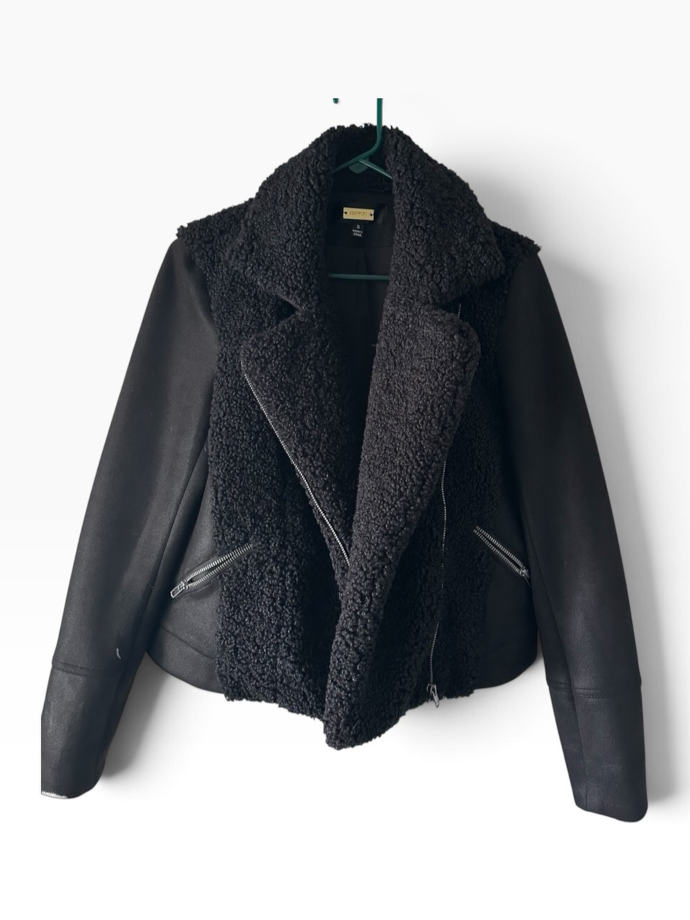 GREYLIN Black Faux Leather Biker Jacket Full Zip Pockets Long Sleeve
Women S - Picture 1 of 6